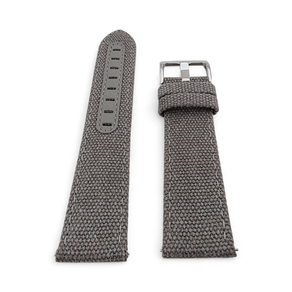 Luxury Canvas Watch Strap 4mm Thick 20mm 22mm Steel Grey - Wrist Envy