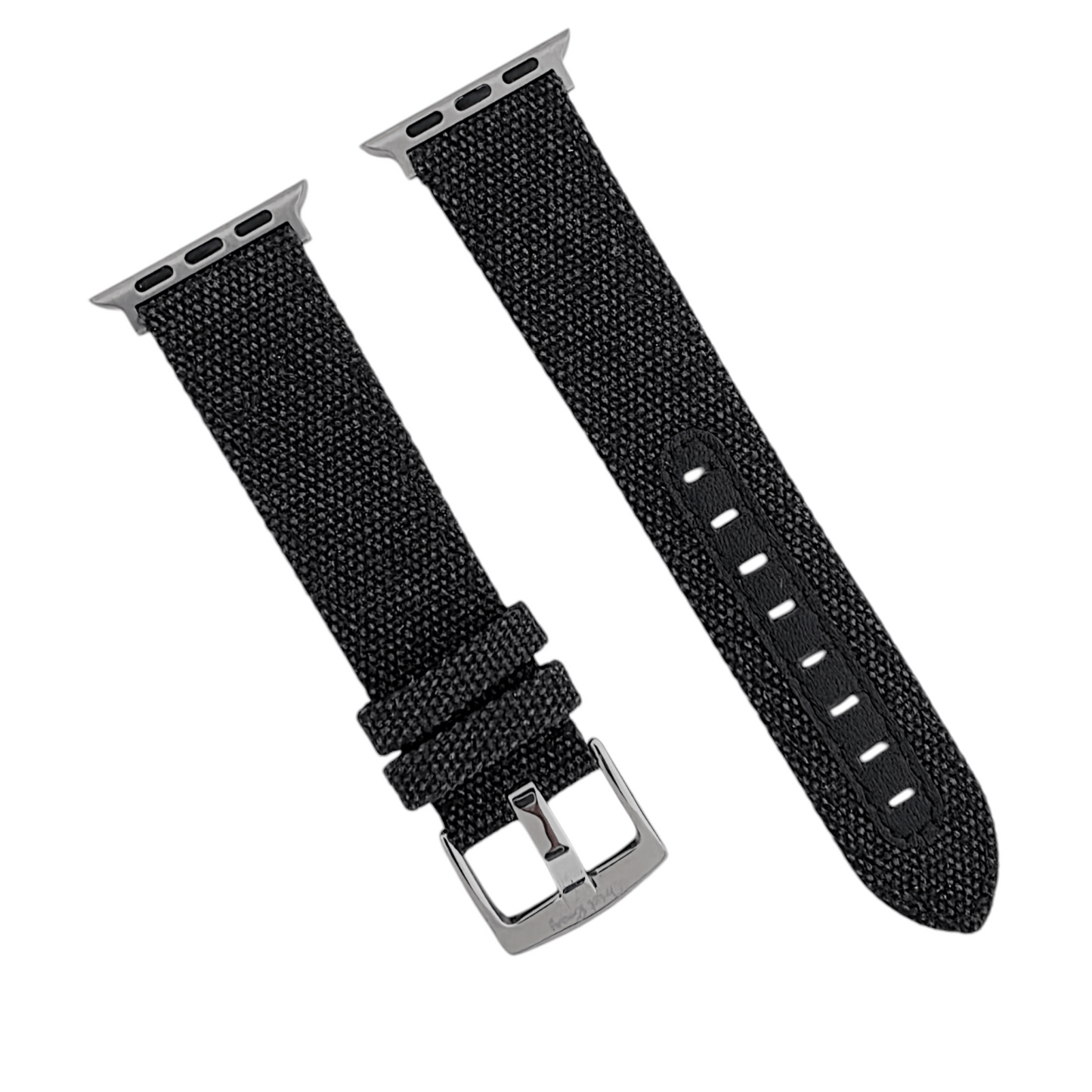 Luxury Canvas Watch Strap For Apple Watch Black - Wrist Envy