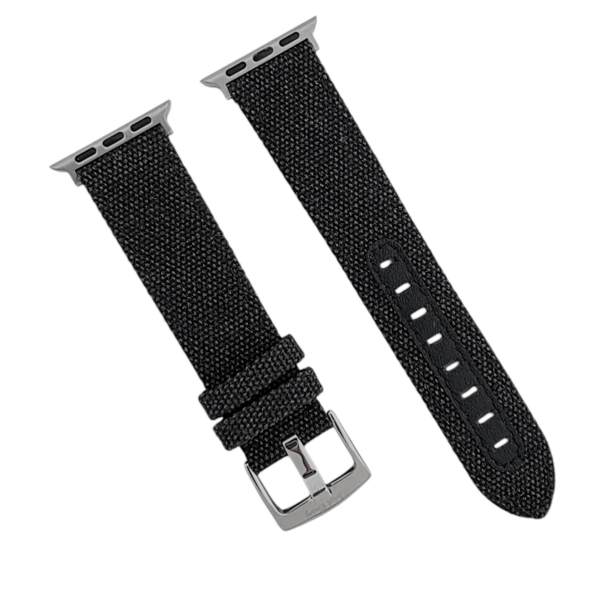 Luxury Canvas Watch Strap For Apple Watch Black - Wrist Envy