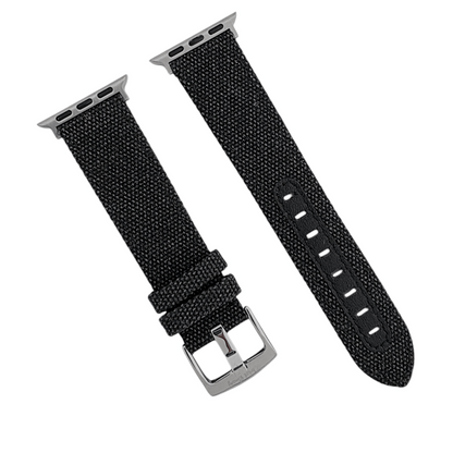 Luxury Canvas Watch Strap For Apple Watch Black - Wrist Envy
