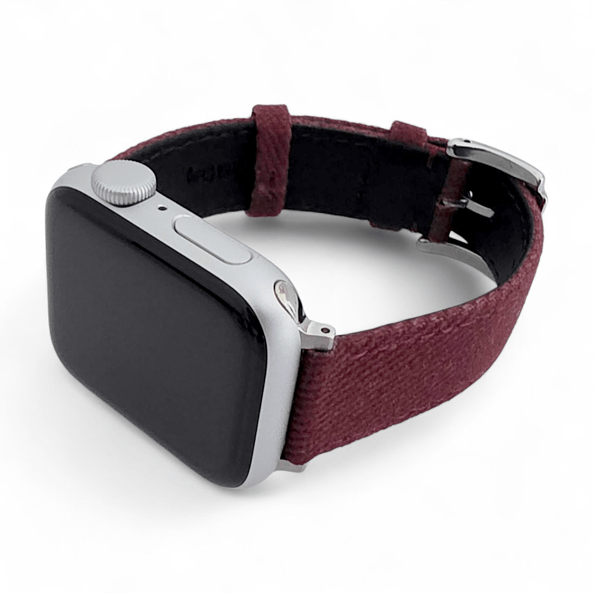 Luxury Denim Twill Strap For Apple Watch Burgundy - Wrist Envy