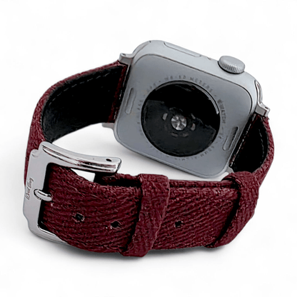Luxury Denim Twill Strap For Apple Watch Burgundy - Wrist Envy
