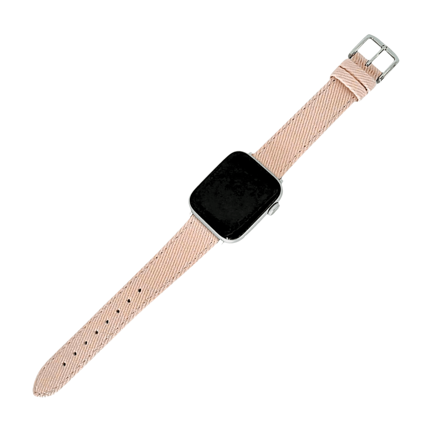 Luxury Denim Twill Strap For Apple Watch Light Pink - Wrist Envy