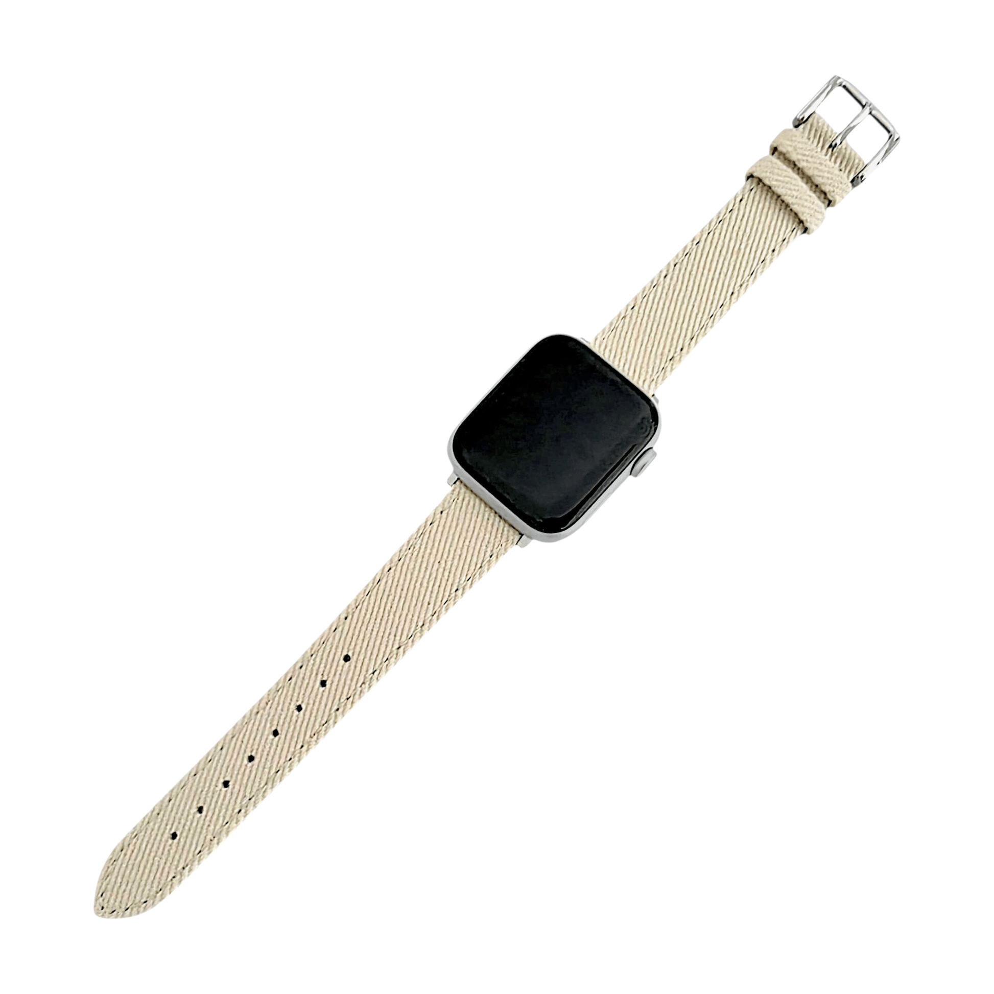 Luxury Denim Twill Strap For Apple Watch Light Starlight - Wrist Envy