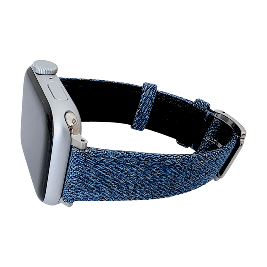 Luxury Denim Watch Strap For Apple Watch Raw Blue - Wrist Envy