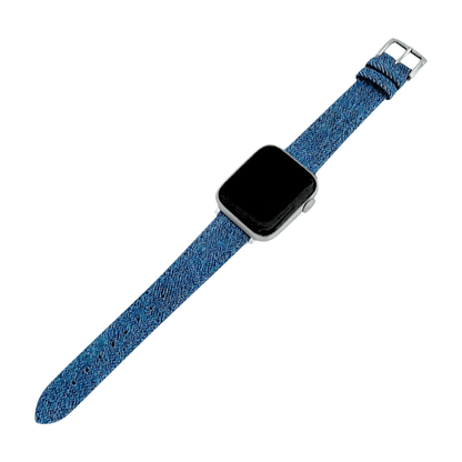 Luxury Denim Watch Strap For Apple Watch Raw Blue - Wrist Envy