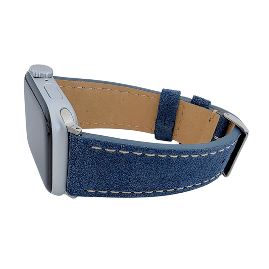 Luxury Italian Suede Strap For Apple Watch Cobalt Blue - Wrist Envy