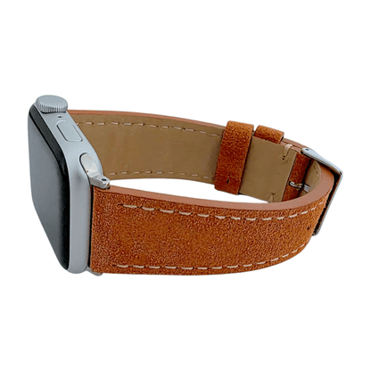 Luxury Italian Suede Strap For Apple Watch Orange - Wrist Envy