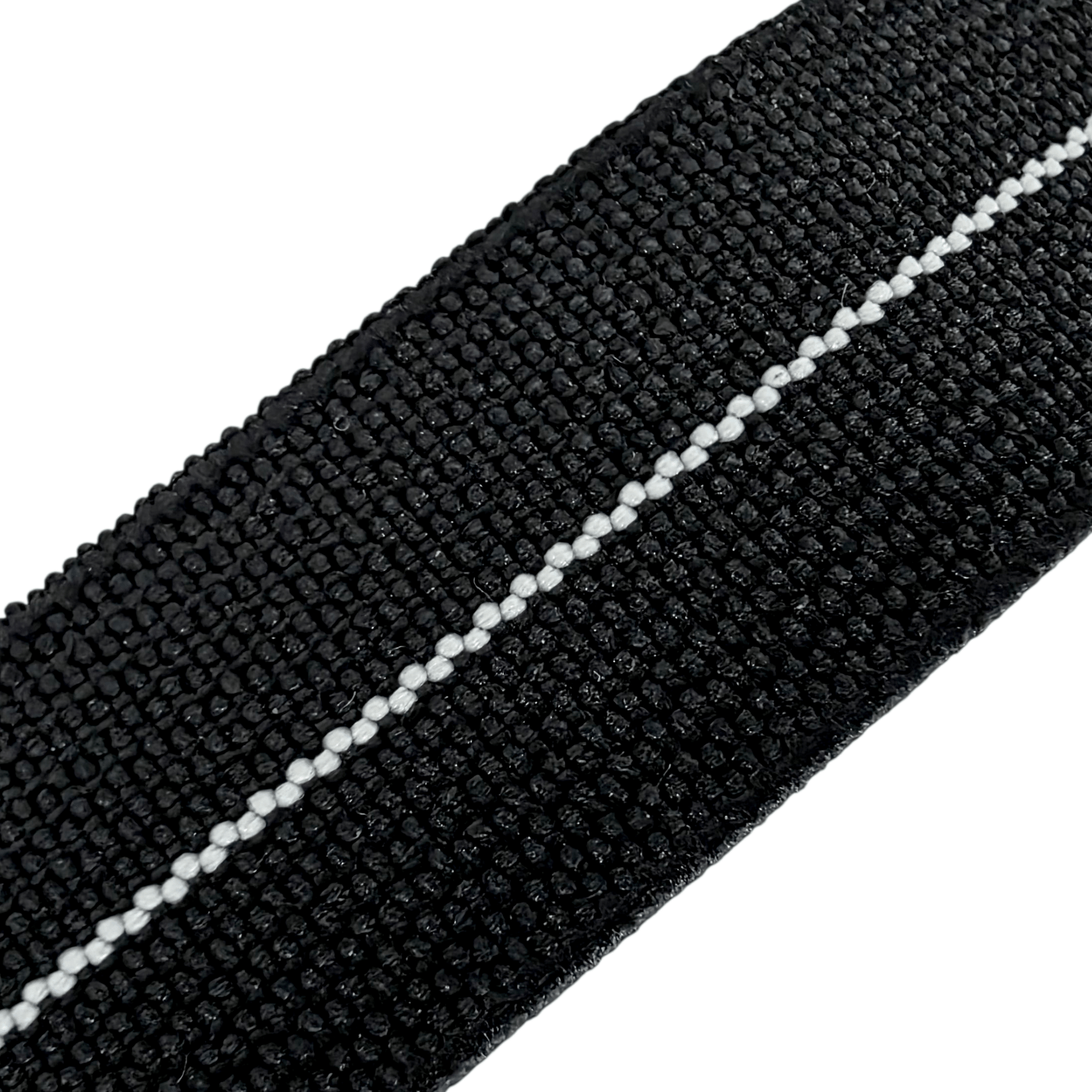 Marine Nationale Watch Strap 20mm 22mm Black White Stripe - Wrist Envy