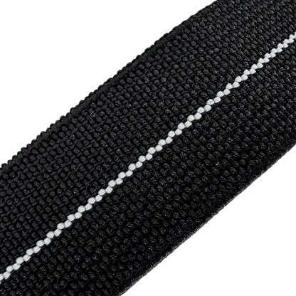 Marine Nationale Watch Strap 20mm 22mm Black White Stripe - Wrist Envy