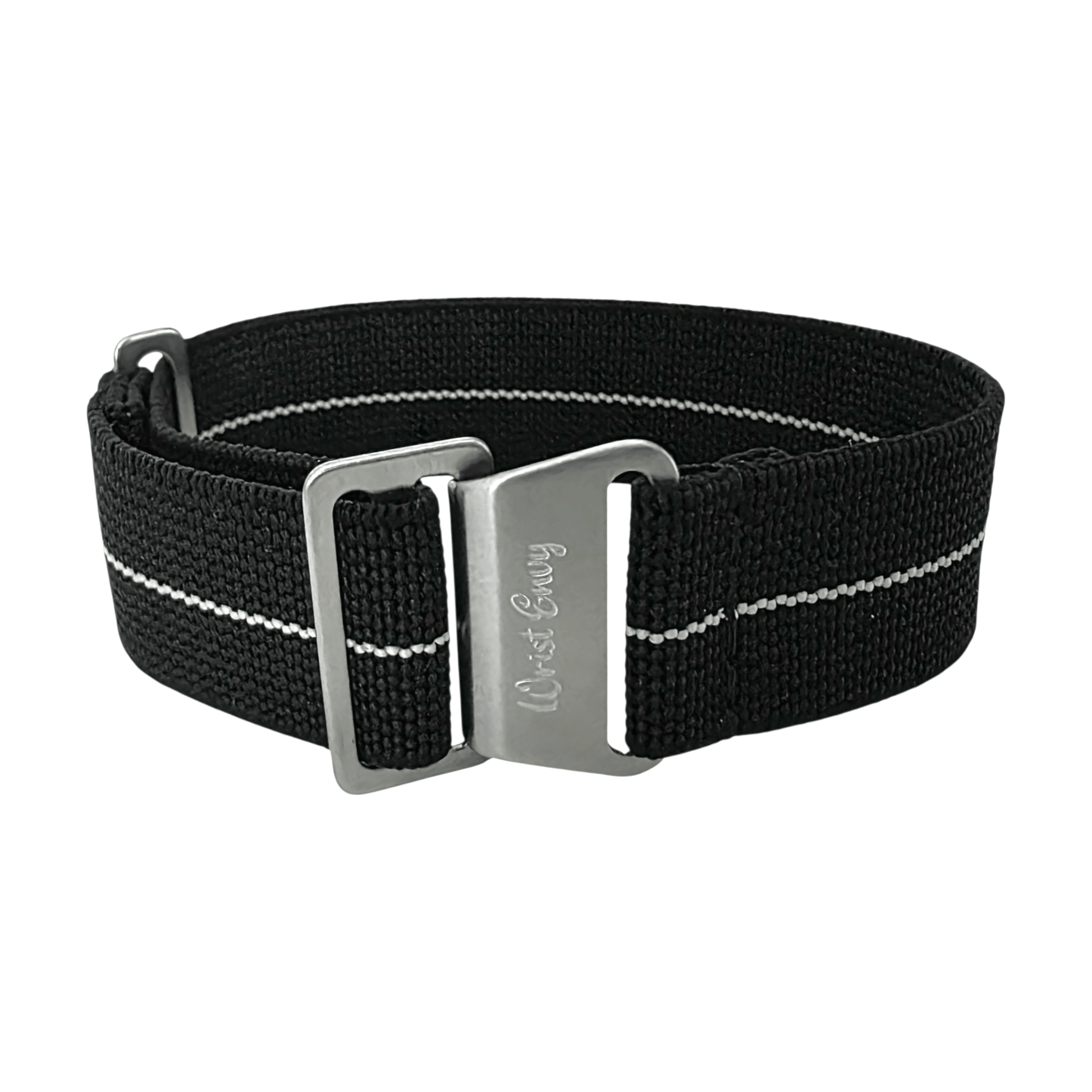 Marine Nationale Watch Strap 20mm 22mm Black White Stripe - Wrist Envy