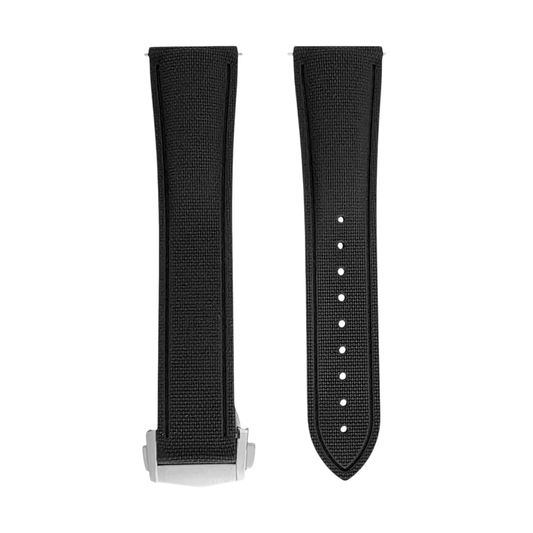 Marine Pro Deploy FKM Rubber Watch Strap 20mm 21mm 22mm Black - Wrist Envy