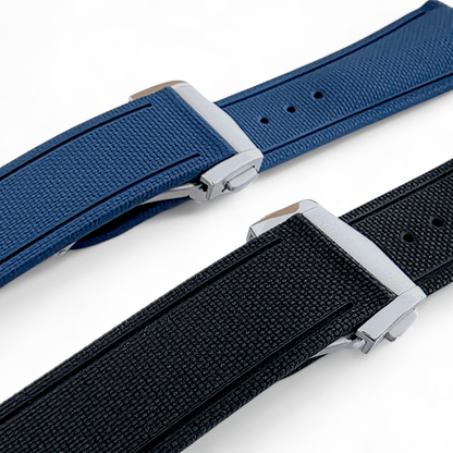 Marine Pro Deploy FKM Rubber Watch Strap 20mm 21mm 22mm Blue - Wrist Envy