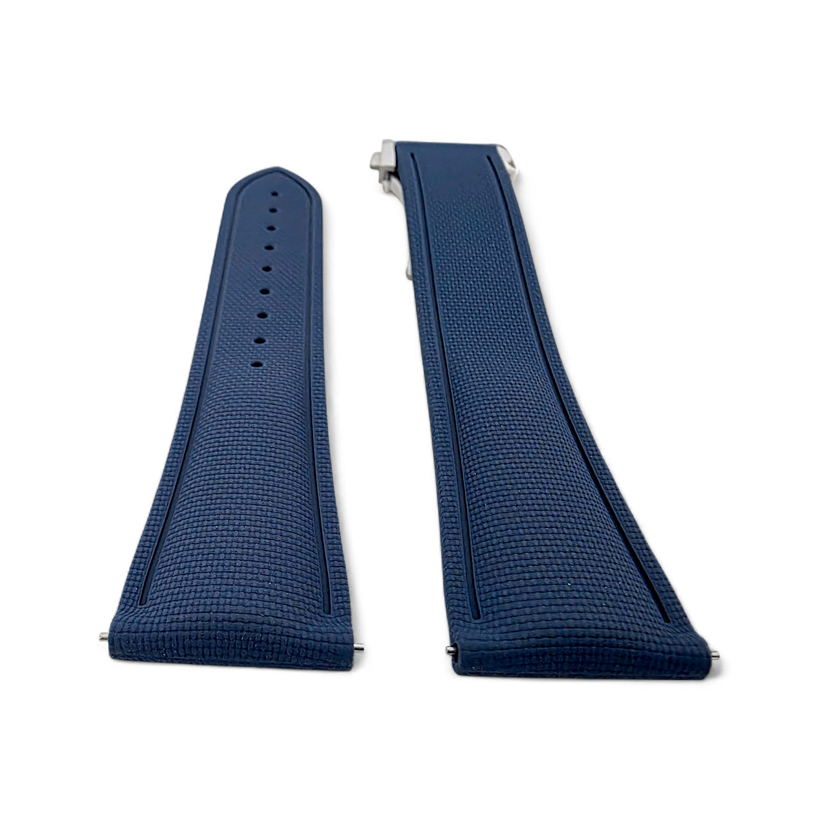 Marine Pro Deploy FKM Rubber Watch Strap 20mm 21mm 22mm Blue - Wrist Envy