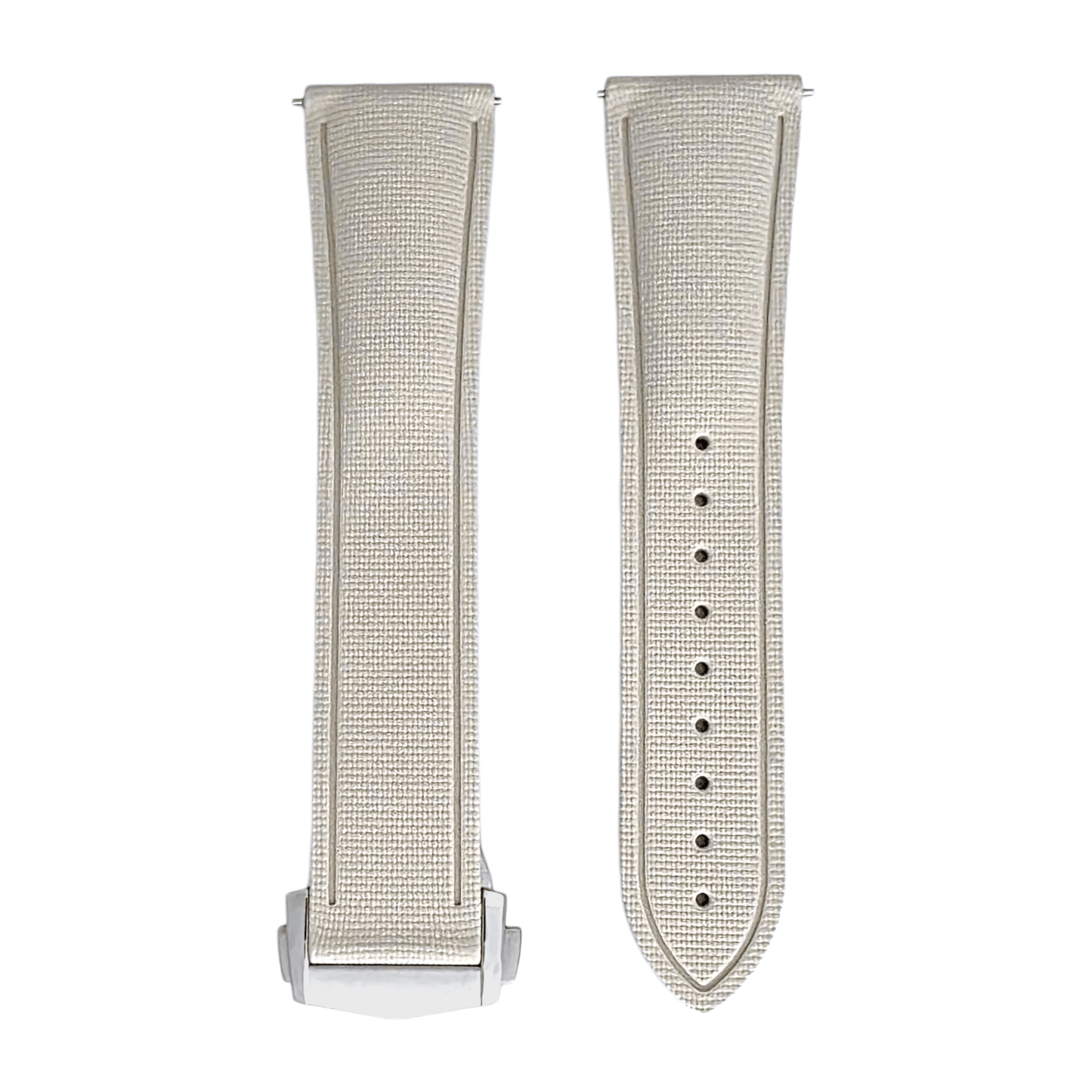 Marine Pro Deploy FKM Rubber Watch Strap 20mm 22mm Beige - Wrist Envy