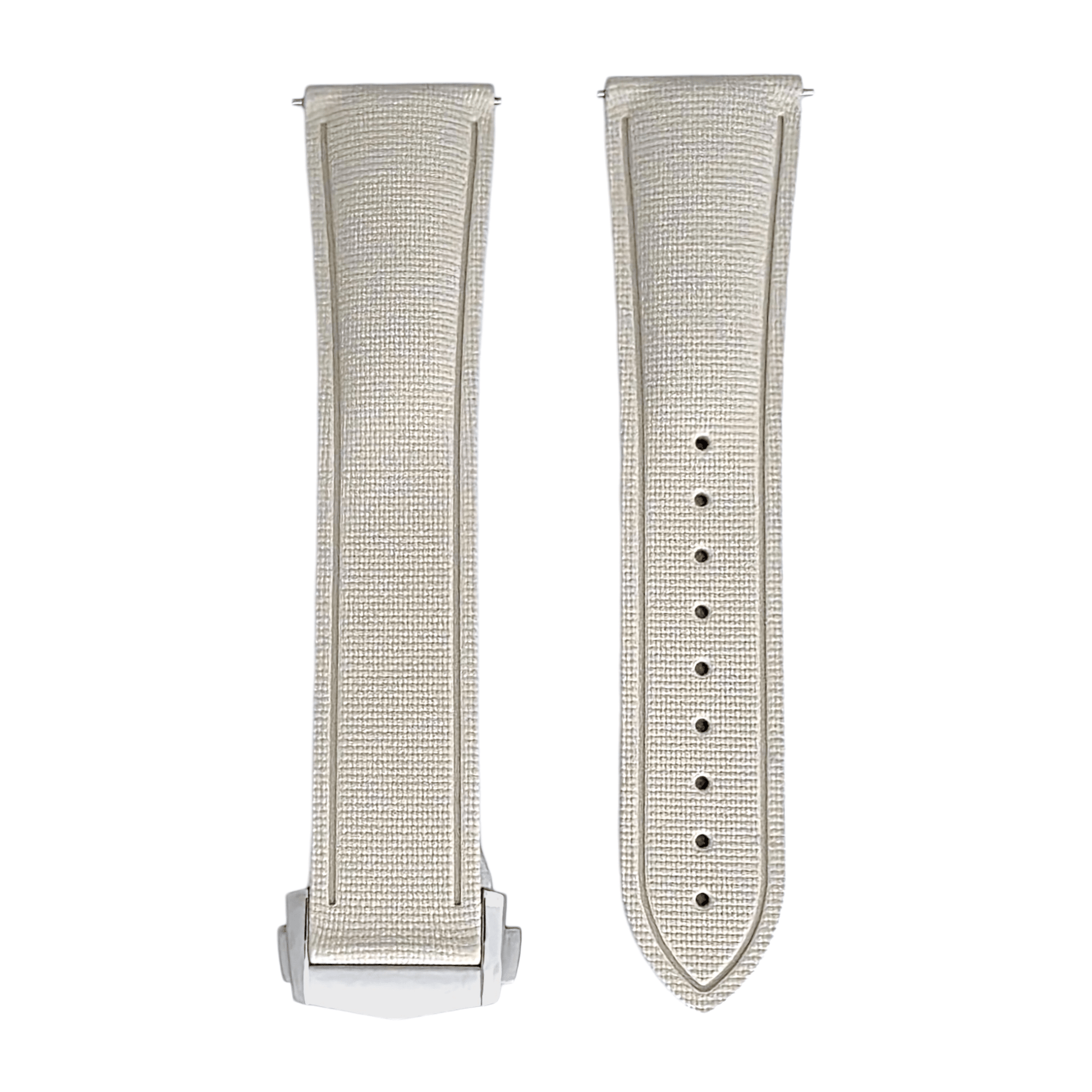 Marine Pro Deploy FKM Rubber Watch Strap 20mm 22mm Beige - Wrist Envy