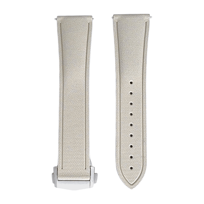 Marine Pro Deploy FKM Rubber Watch Strap 20mm 22mm Beige - Wrist Envy