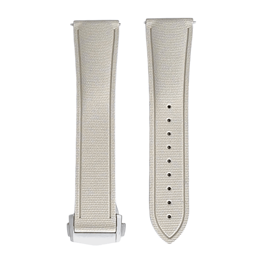 Marine Pro Deploy FKM Rubber Watch Strap 20mm 22mm Beige - Wrist Envy