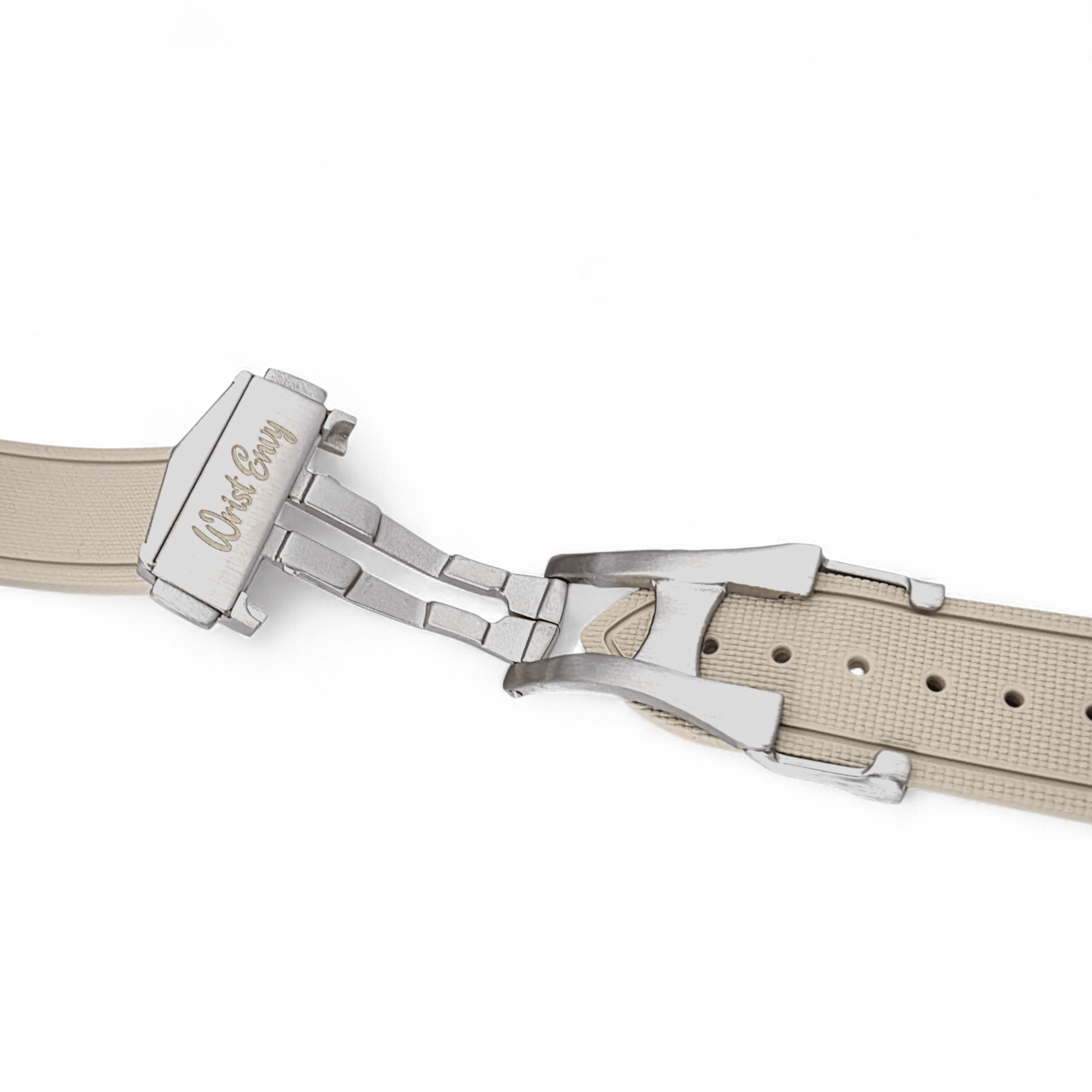 Marine Pro Deploy FKM Rubber Watch Strap 20mm 22mm Beige - Wrist Envy