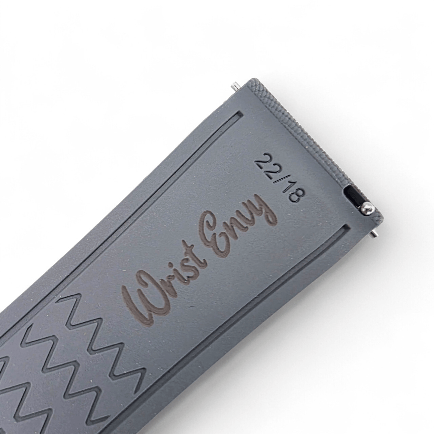 Marine Pro Deploy FKM Rubber Watch Strap 20mm 22mm Grey - Wrist Envy