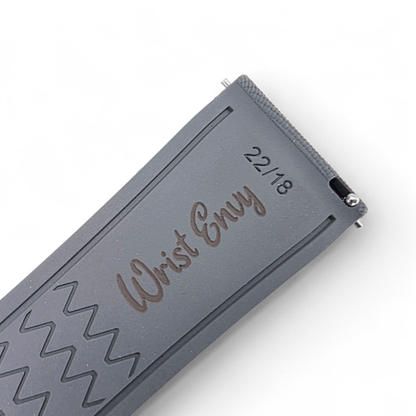 Marine Pro Deploy FKM Rubber Watch Strap 20mm 22mm Grey - Wrist Envy