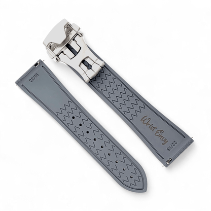 Marine Pro Deploy FKM Rubber Watch Strap 20mm 22mm Grey - Wrist Envy