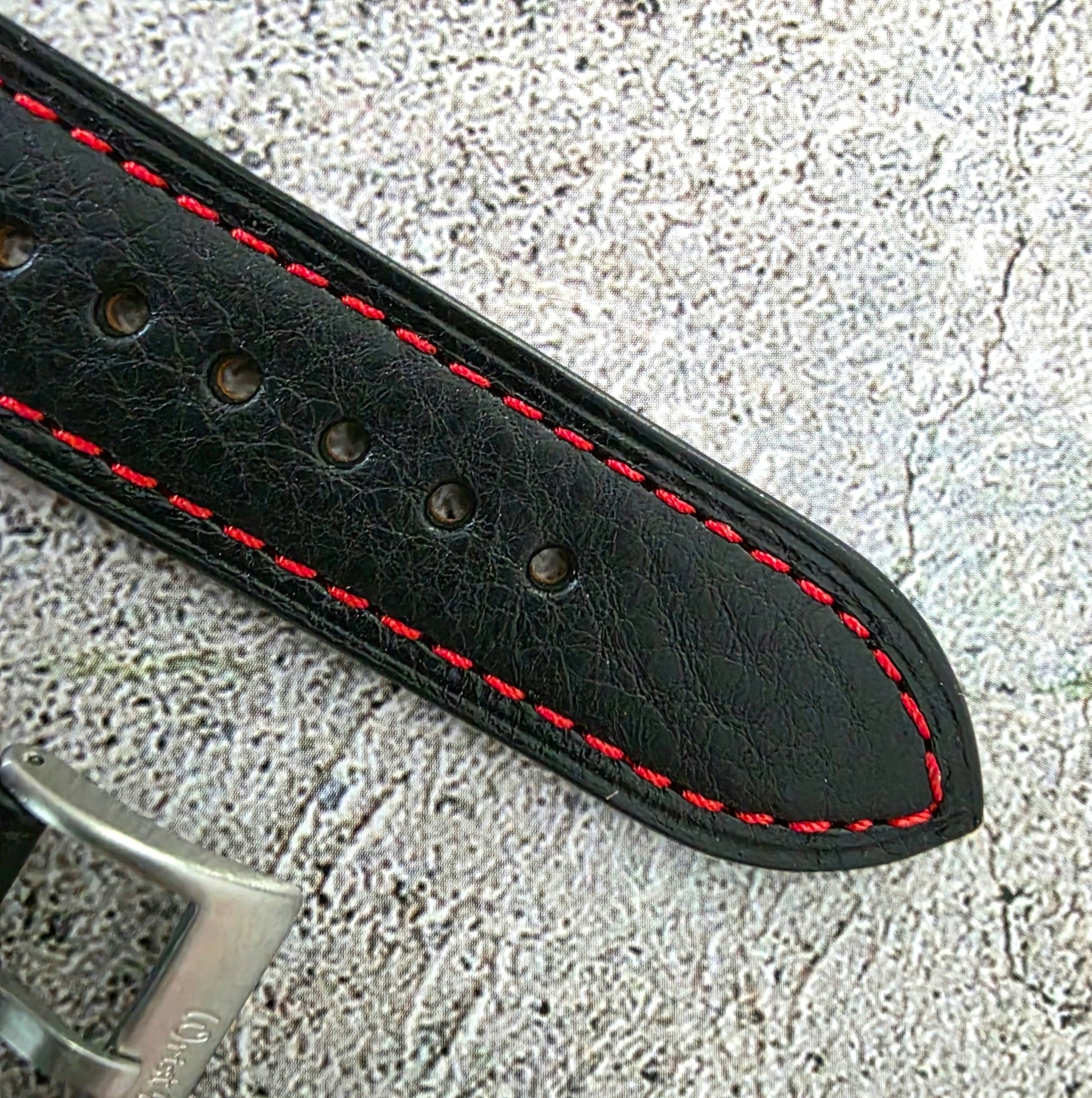 Minerva Box Leather Rally Strap - Custom Ready Made - Black - Wrist Envy