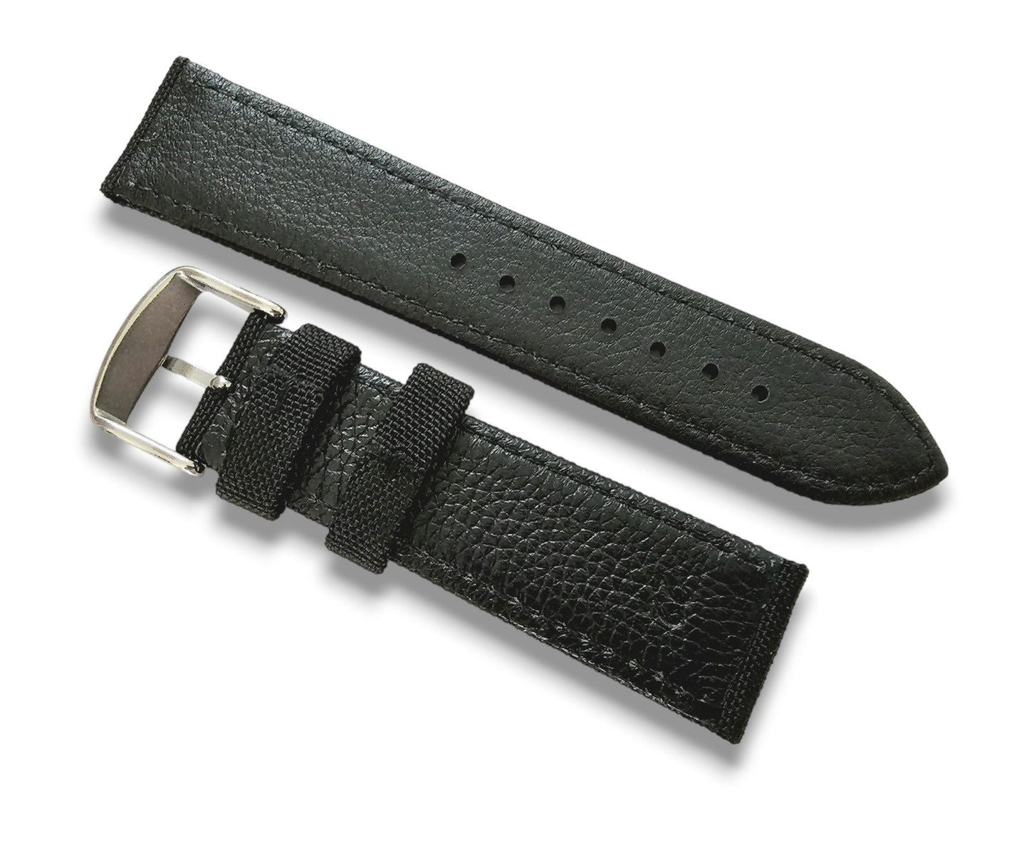 Premium Canvas Sailcloth Watch Strap 20mm 22mm Red Green Black Blue Stitching - Wrist Envy
