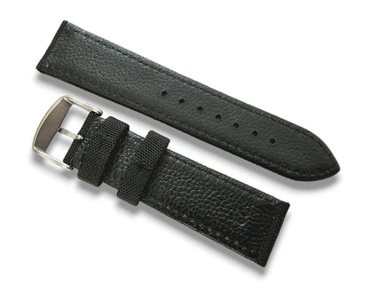 Premium Canvas Sailcloth Watch Strap 20mm 22mm Red Green Black Blue Stitching - Wrist Envy