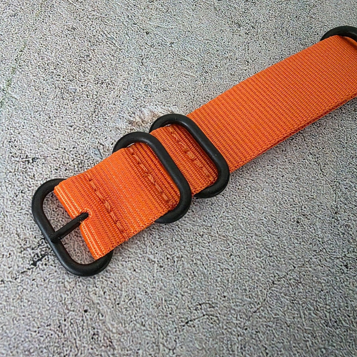 Nylon Military Watch Strap Band Black Hardware One Piece G10 MOD 20mm Orange UK - Wrist Envy