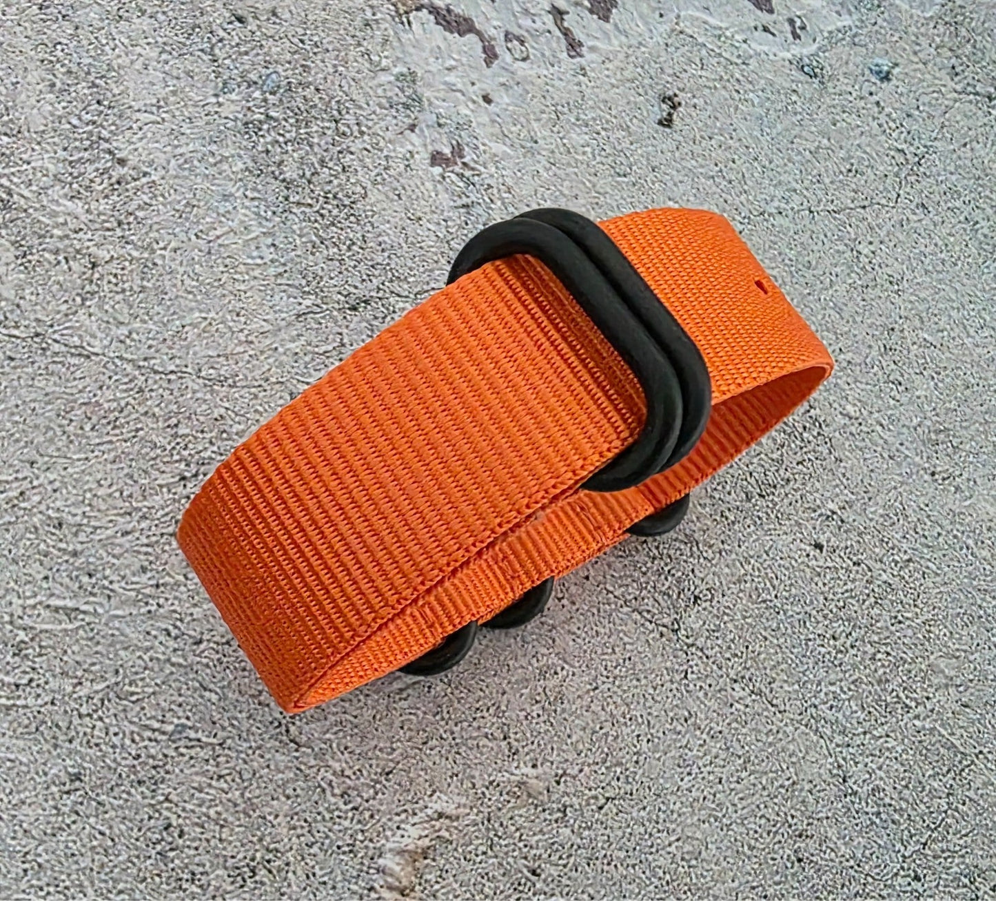 Nylon Military Watch Strap Band Black Hardware One Piece G10 MOD 20mm Orange UK - Wrist Envy
