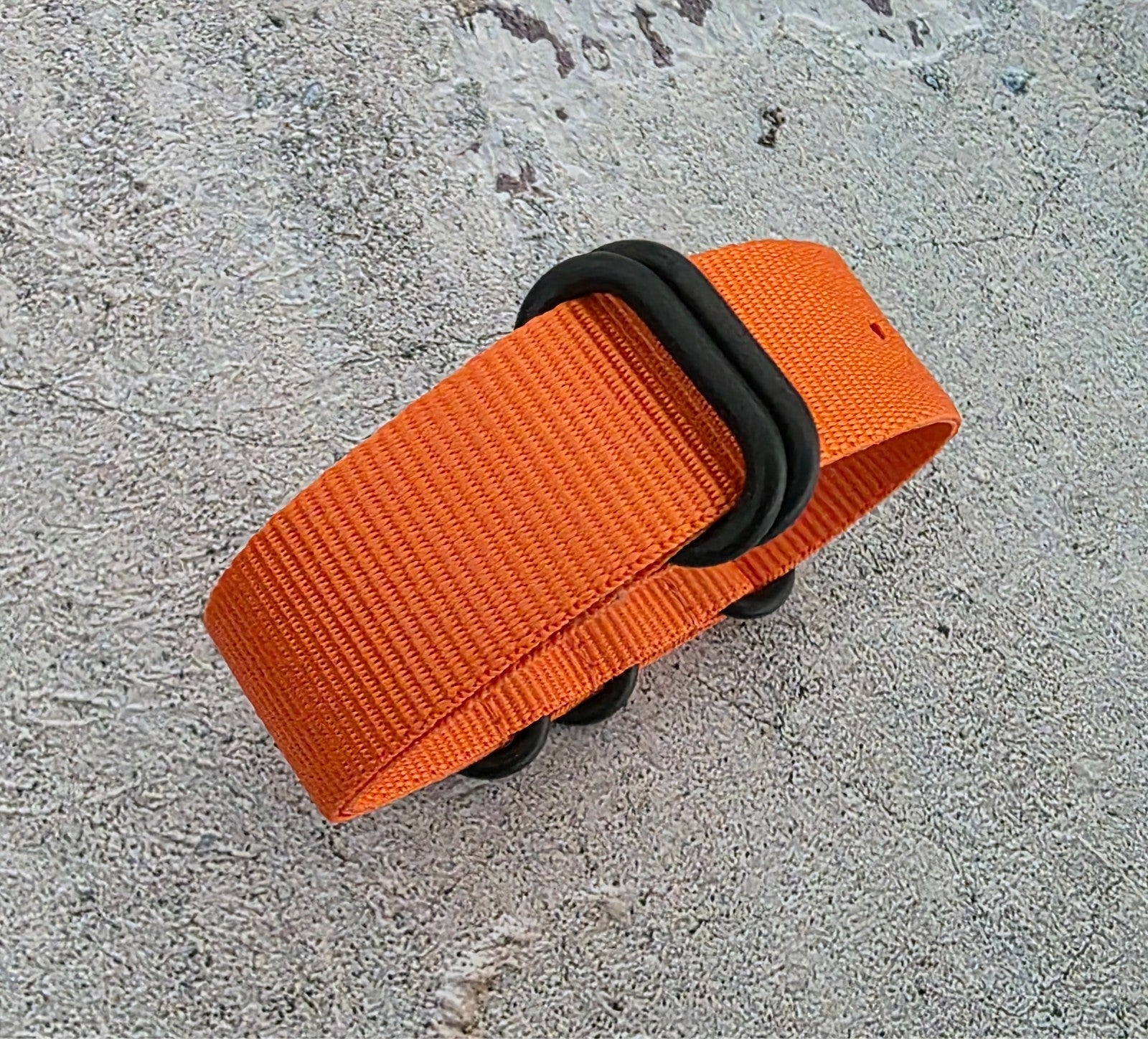 Nylon Military Watch Strap Band Black Hardware One Piece G10 MOD 20mm Orange UK - Wrist Envy