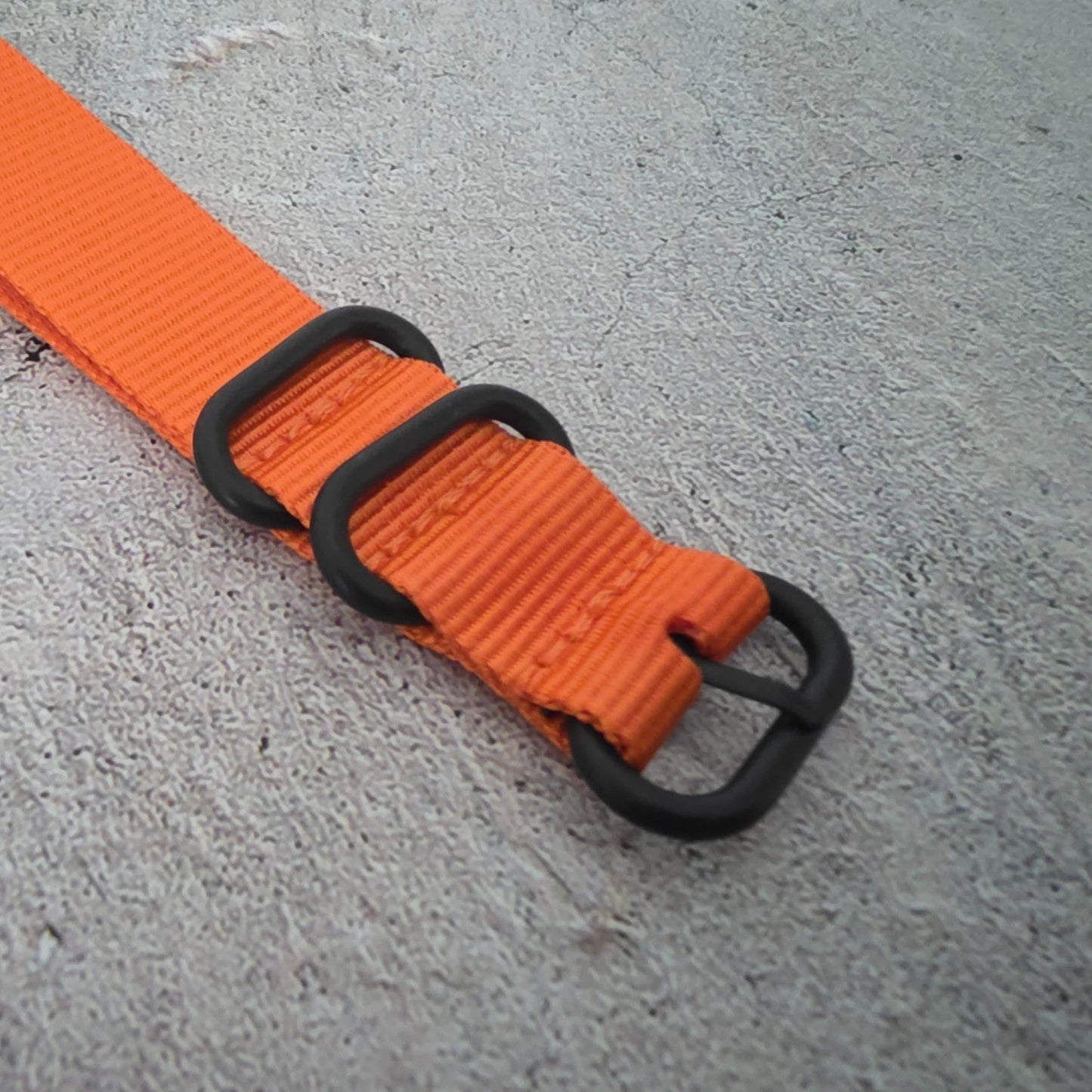 Nylon Military Watch Strap Band Black Hardware One Piece G10 MOD 20mm Orange UK - Wrist Envy