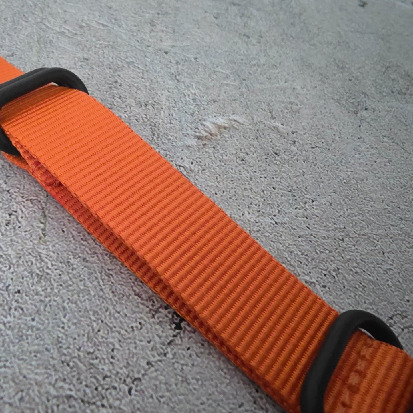 Nylon Military Watch Strap Band Black Hardware One Piece G10 MOD 20mm Orange UK - Wrist Envy