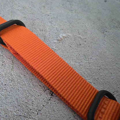 Nylon Military Watch Strap Band Black Hardware One Piece G10 MOD 20mm Orange UK - Wrist Envy