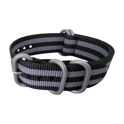 Nylon Military Watch Strap Band One Piece G10 MOD Bond Divers 20mm Black Grey UK - Wrist Envy