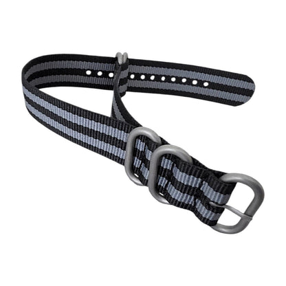 Nylon Military Watch Strap Band One Piece G10 MOD Bond Divers 20mm Black Grey UK - Wrist Envy