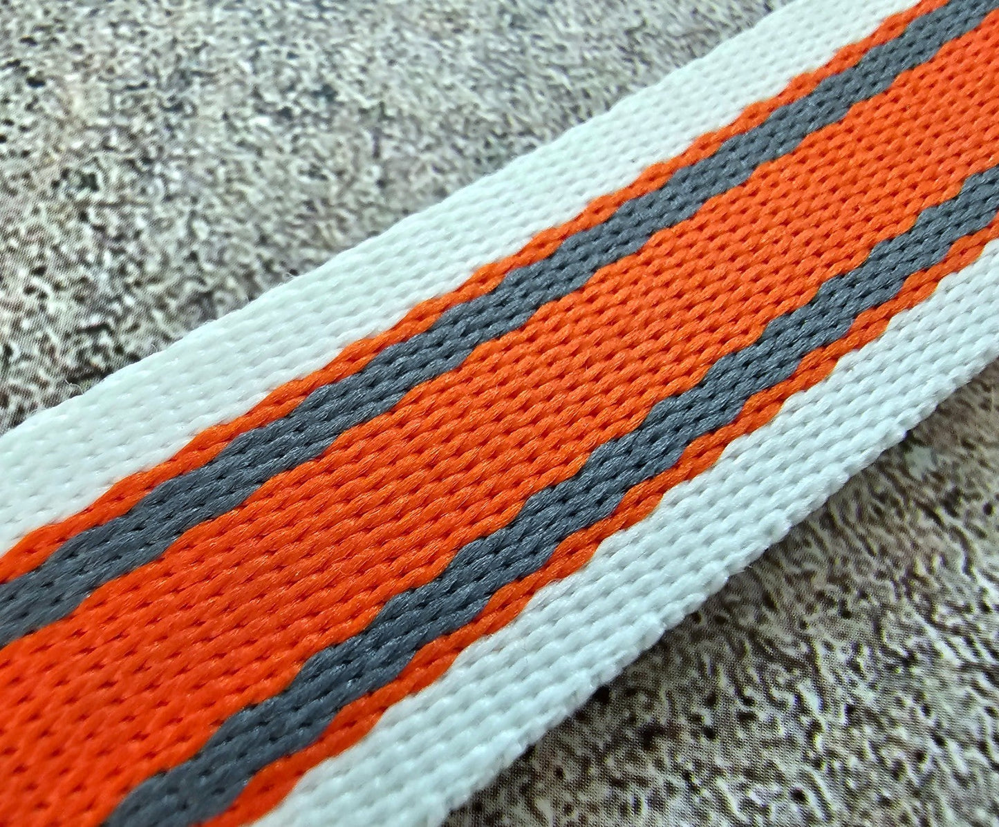 Nylon Military Watch Strap Band One Piece G10 MOD Divers 20mm White Orange Grey - Wrist Envy