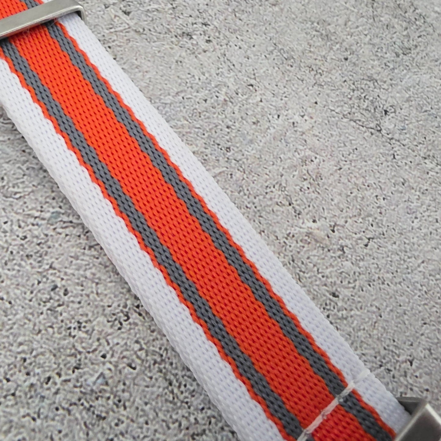 Nylon Military Watch Strap Band One Piece G10 MOD Divers 20mm White Orange Grey - Wrist Envy