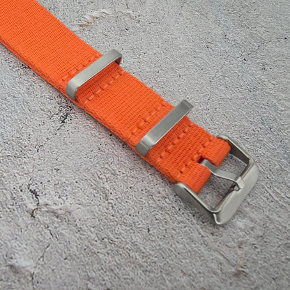 Nylon Military Watch Strap Band One Piece G10 MOD Divers 22mm Herringbone Orange - Wrist Envy