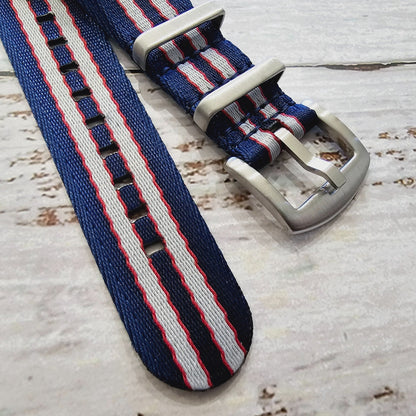 Nylon Military Watch Strap Band One Piece G10 MOD Divers Mens 22mm Blue Red Grey - Wrist Envy