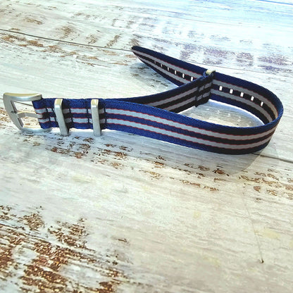 Nylon Military Watch Strap Band One Piece G10 MOD Divers Mens 22mm Blue Red Grey - Wrist Envy