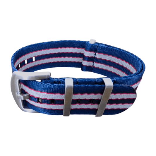 Nylon Military Watch Strap One Piece 22mm Blue Red Grey - Wrist Envy