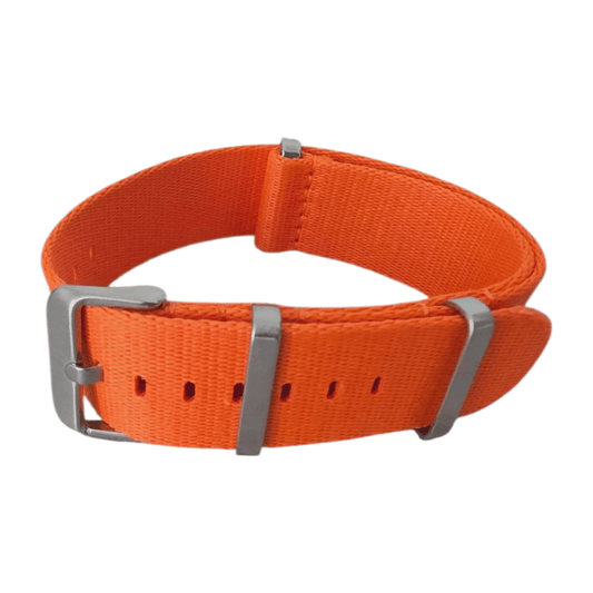 Nylon Military Watch Strap One Piece 22mm Orange - Wrist Envy