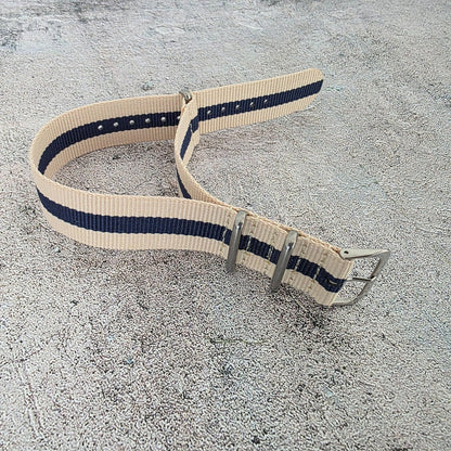 Nylon NATO Watch Strap Band One Piece G10 Military MOD Divers 22mm Khaki Blue UK - Wrist Envy