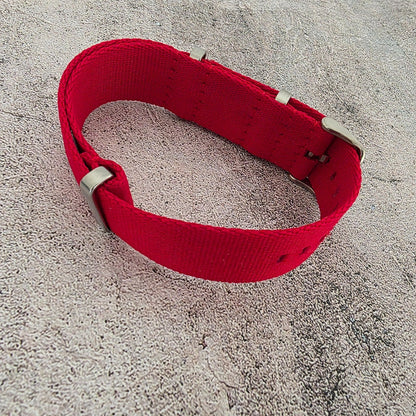 Nylon NATO Watch Strap Band One Piece Thick G10 Military MOD Divers 22mm Red UK - Wrist Envy