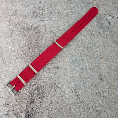 Nylon NATO Watch Strap Band One Piece Thick G10 Military MOD Divers 22mm Red UK - Wrist Envy