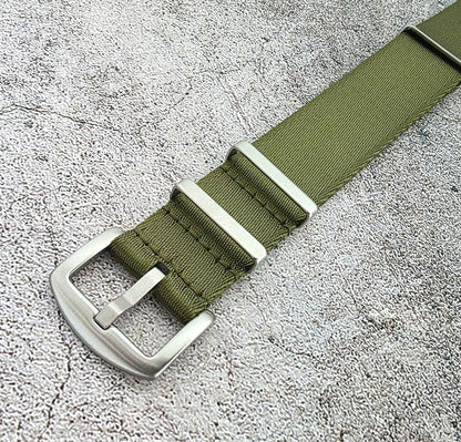 Nylon Watch Strap Band Premium G10 Military Divers One Piece 18 20 22 mm Green - Wrist Envy