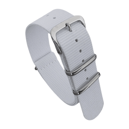 Nylon Watch Strap One Piece G10 Military 22mm White - Wrist Envy