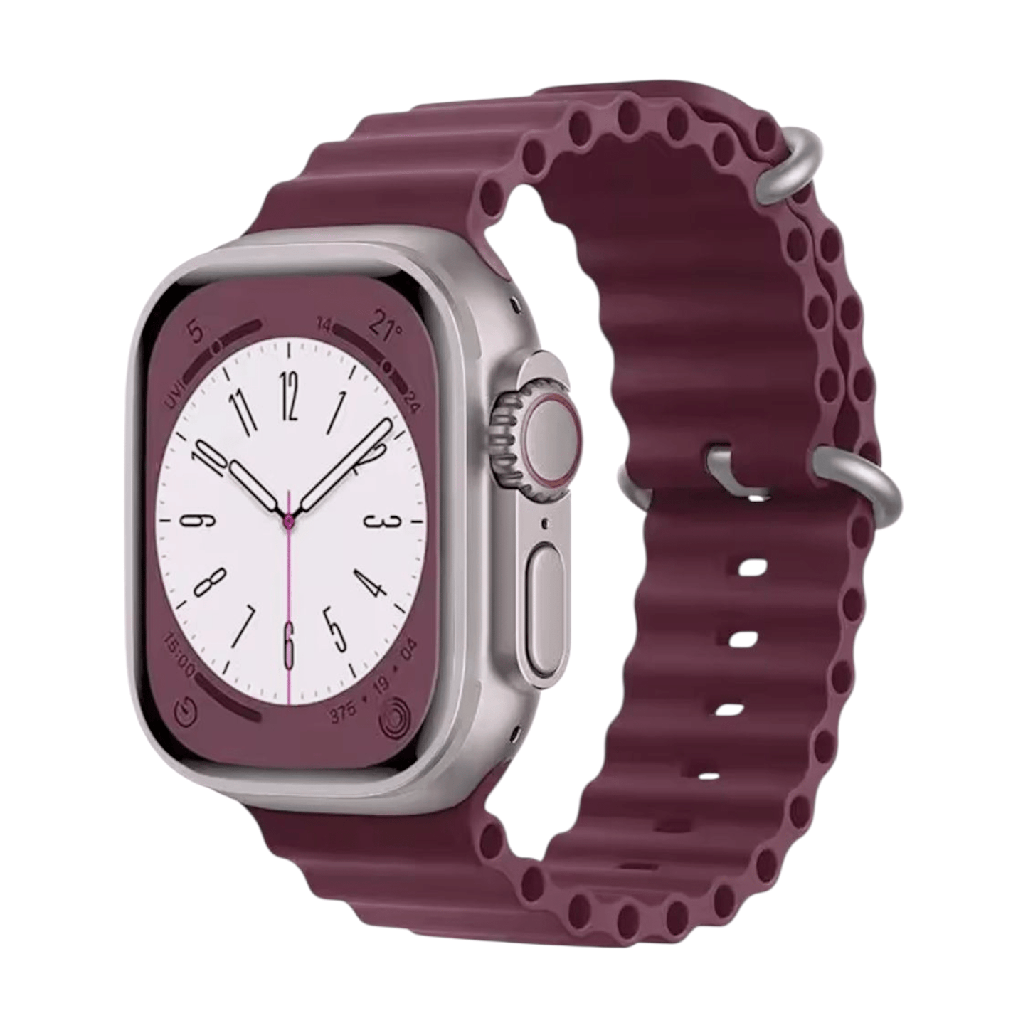 Ocean Silicone Strap For Apple Watch Burgundy - Wrist Envy